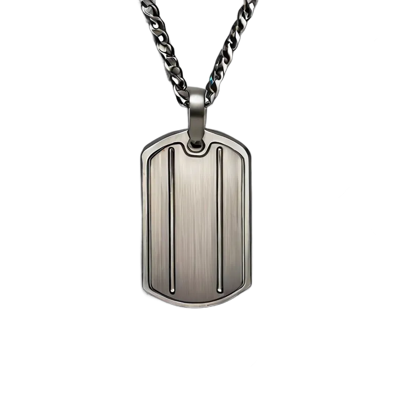 戦争 陸戦 チェーン付き軍用IDタグ 透過 PNG 画像 フリー素材 #24249