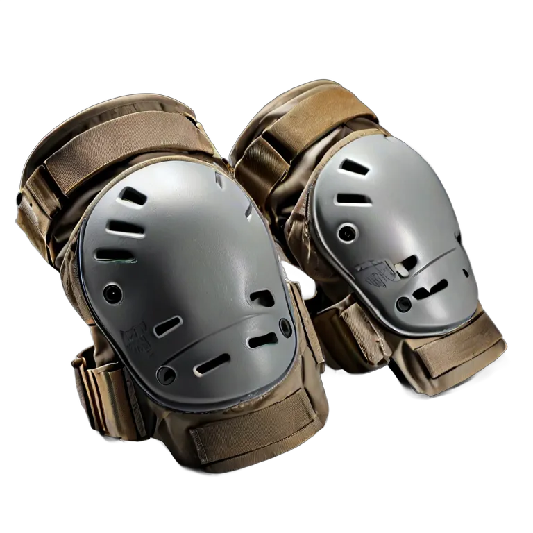 戦争 陸戦 タクティカルニー＆エルボーパッドセット（グレー） 透過 PNG 画像 フリー素材 #24280