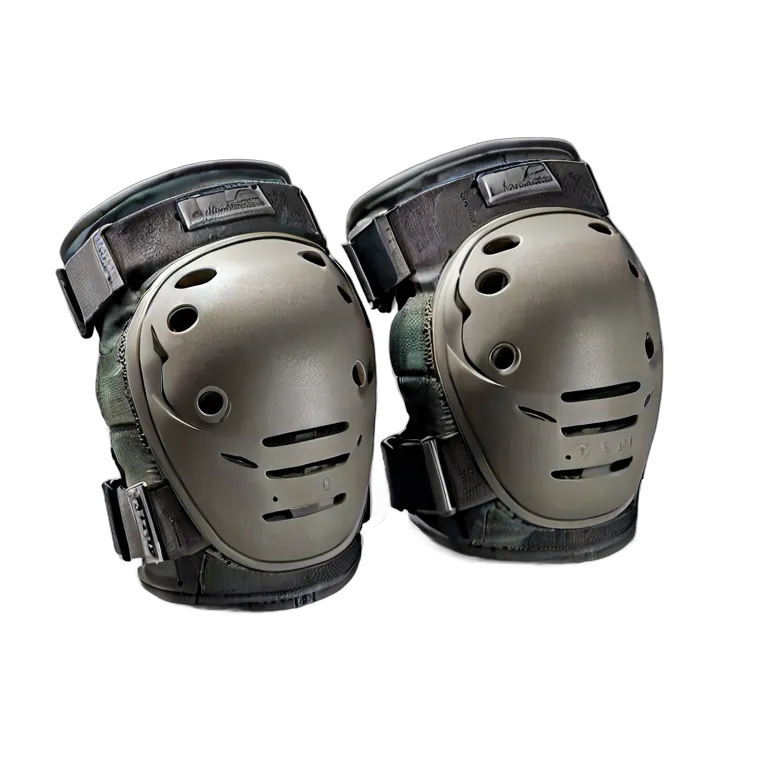 戦争 陸戦 タクティカルニー＆エルボーパッドセット（グレー） 透過 PNG 画像 フリー素材 #24283