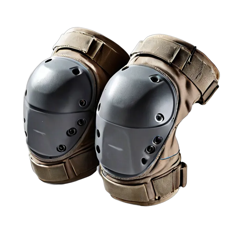 戦争 陸戦 タクティカルニー＆エルボーパッドセット（グレー） 透過 PNG 画像 フリー素材 #24285