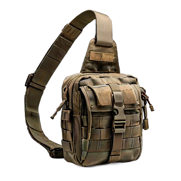 戦争 陸戦 隠し持ち運び用タクティカルスリングバッグ 透過 PNG 画像 フリー素材 #24259