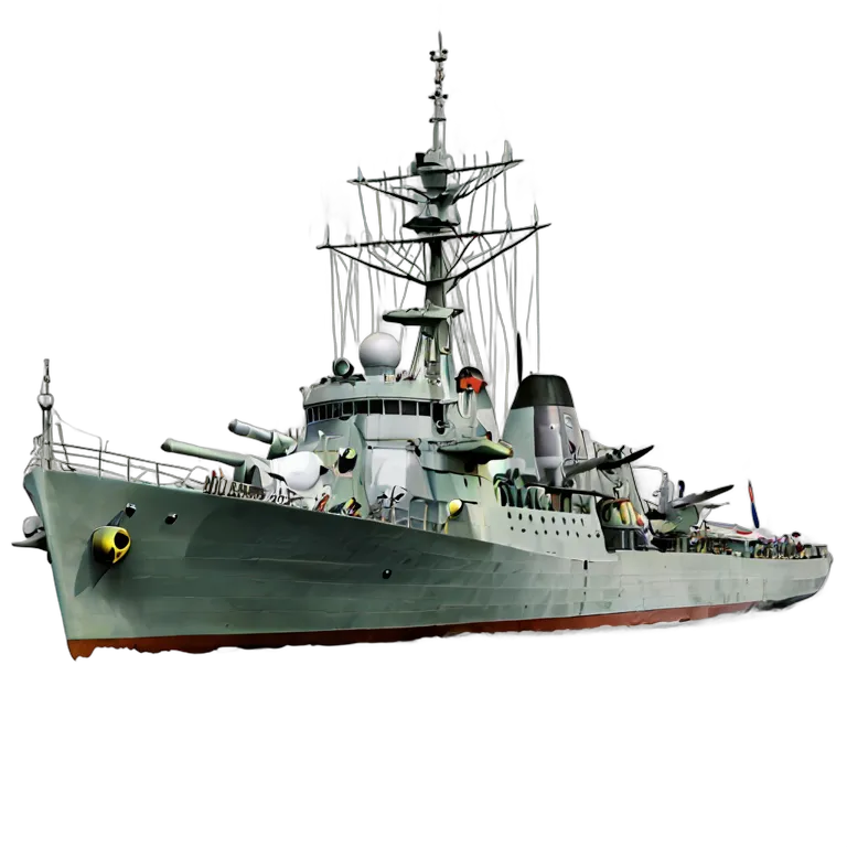 戦争 海戦 イギリスのバイキング級駆逐艦 透過 PNG 画像 フリー素材 #33608